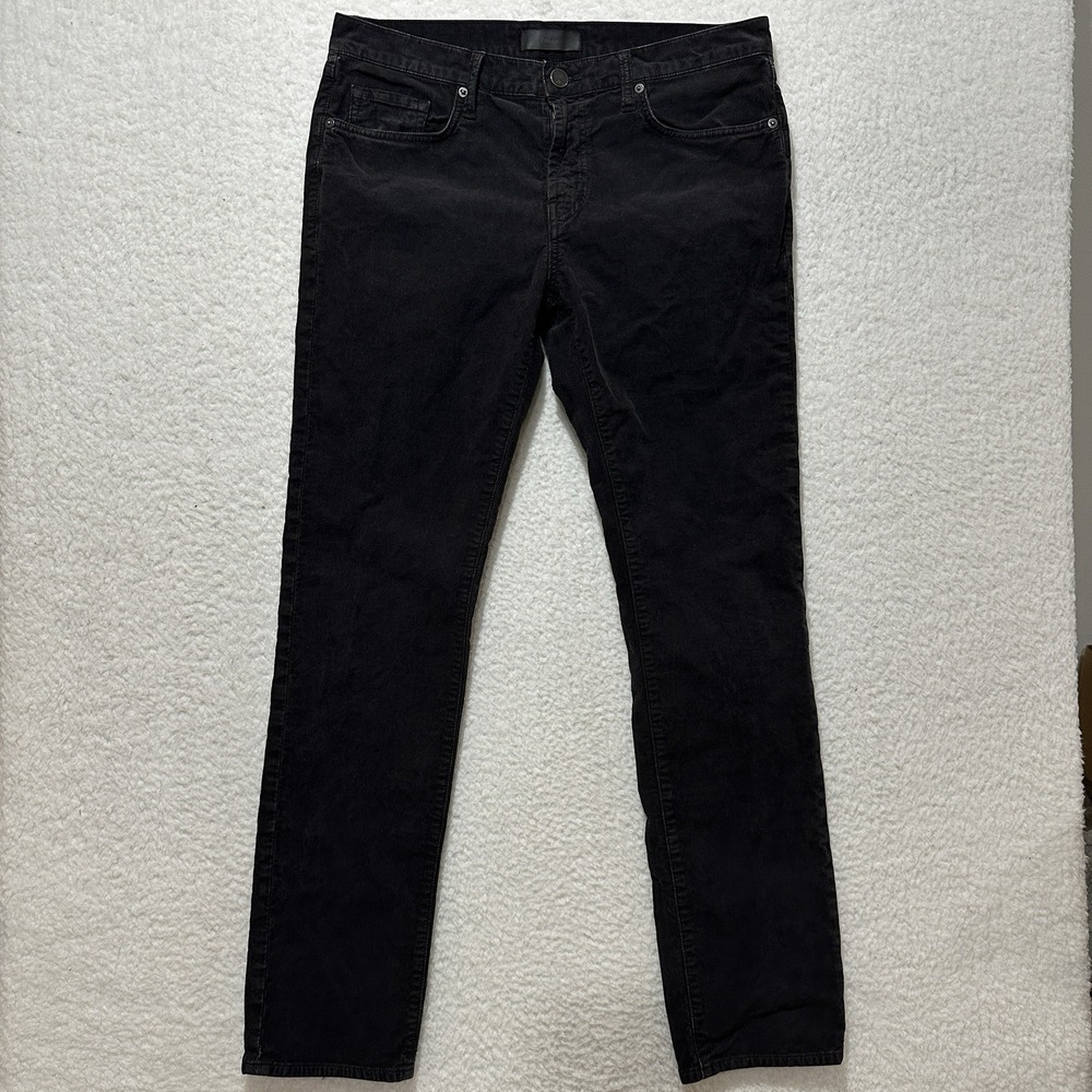 J Brand Corduroy Straight Leg‎ Pants Women's Dark Brown Size 34